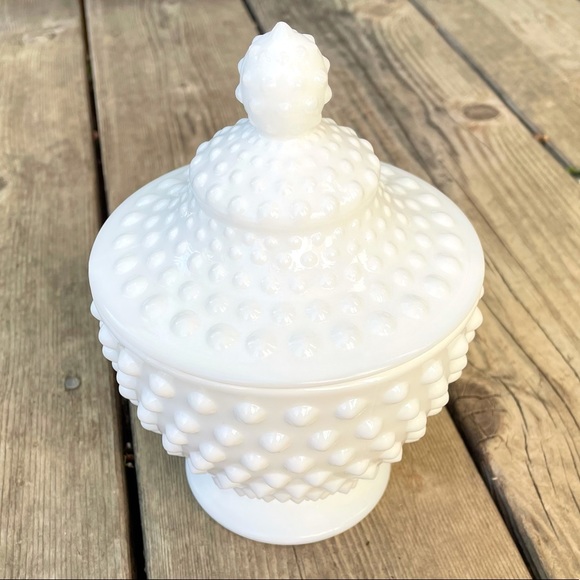 Vintage Other - Vintage Fenton Hobnail Milk Glass Candy Dish